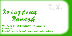 krisztina mondok business card